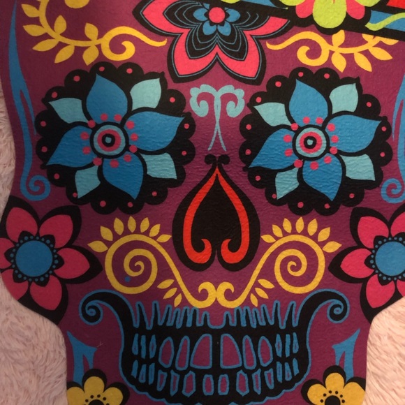 Set of 3 - sugar skull colorful car floor mats - Picture 2 of 3
